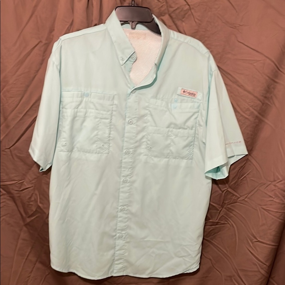 Columbia Blue Casual Button Down Shirt
